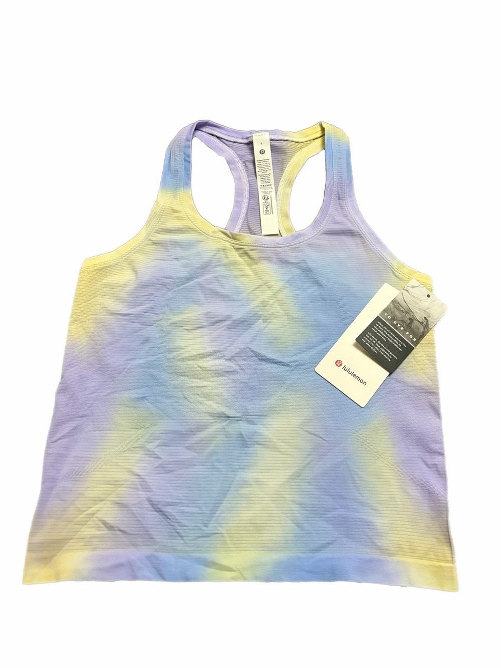 NWT Lululemon Swiftly Tech Racerback Tank 2.0 Waist Psychedelic Wash Lavender 6
